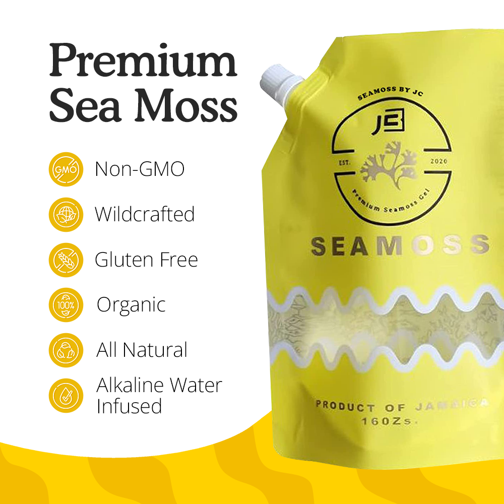 Seamoss by JC Premium Sea Moss Gel Pouch (16oz) | Seamoss by JC